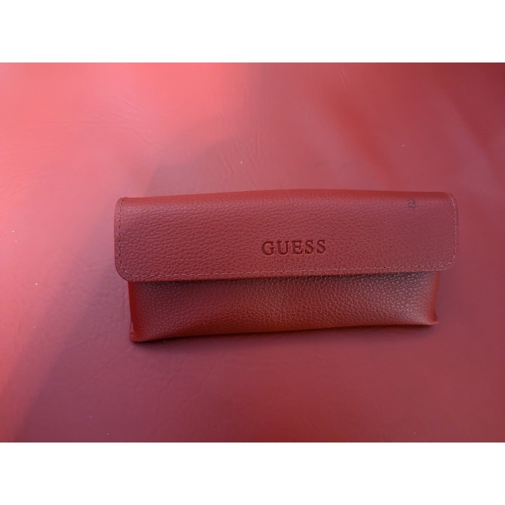 Guess‎ red faux leather sunglass eyeglasses case holder